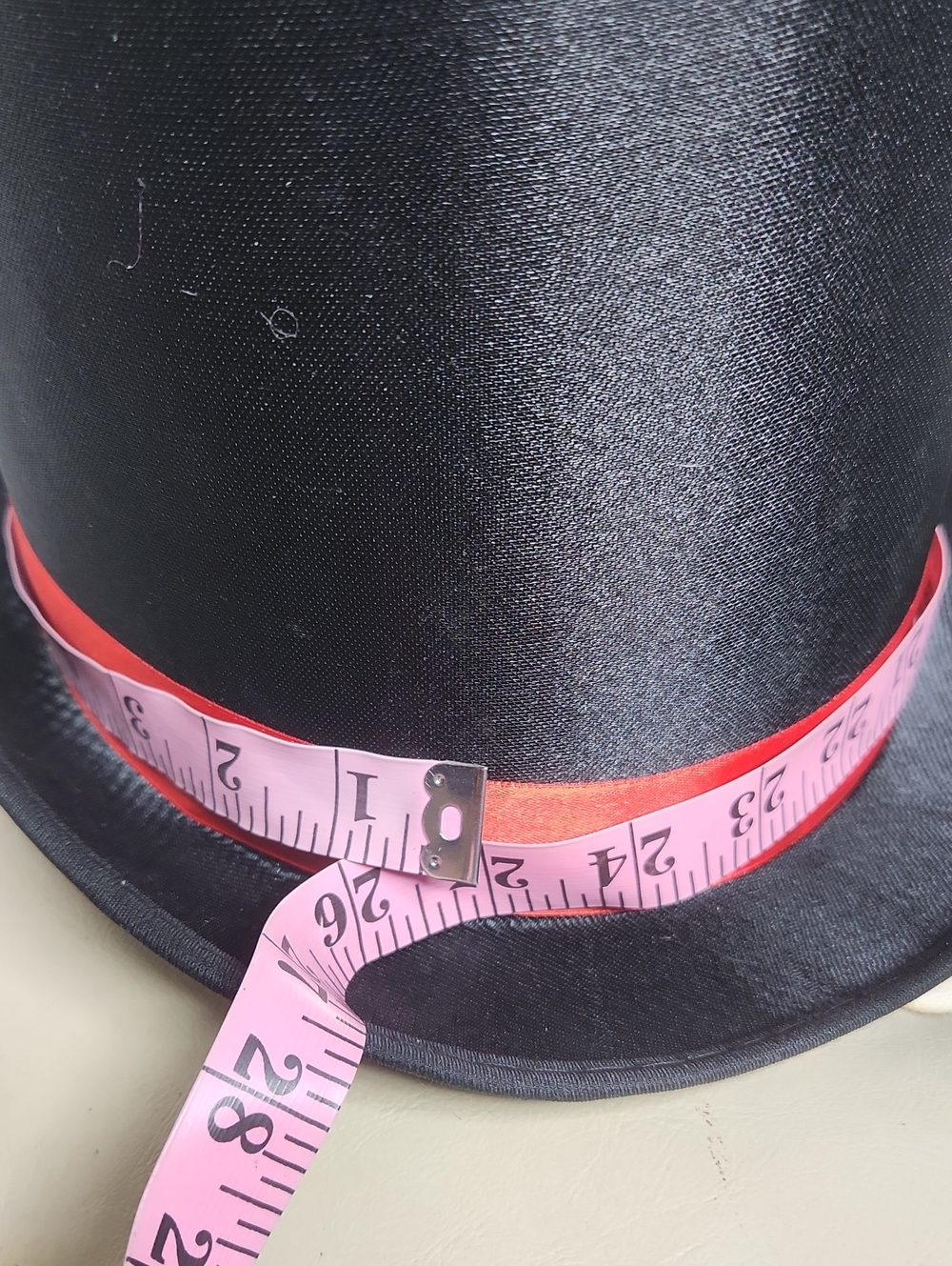 Extra Tall Mad Hatter Top Hat Black With Red Ribbon Unisex - Picture 9 of 9